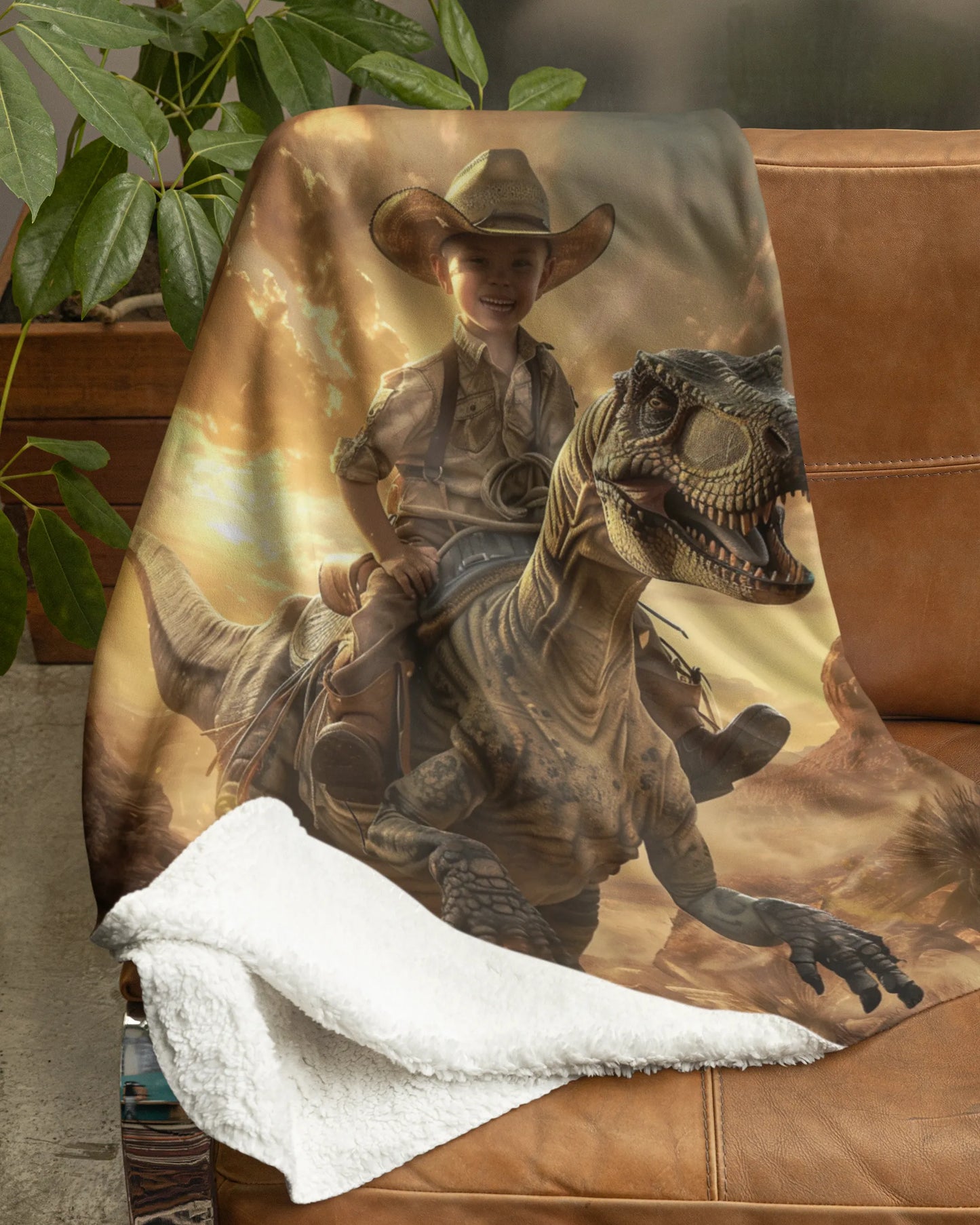 Riding the Dinosaur - Custom Blanket