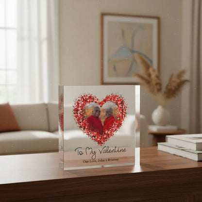 Acrylic Photo Block - Heart Overlay