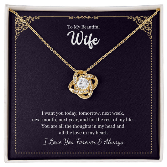 Love Knot Necklace - Custom Valentine's Gift for Her