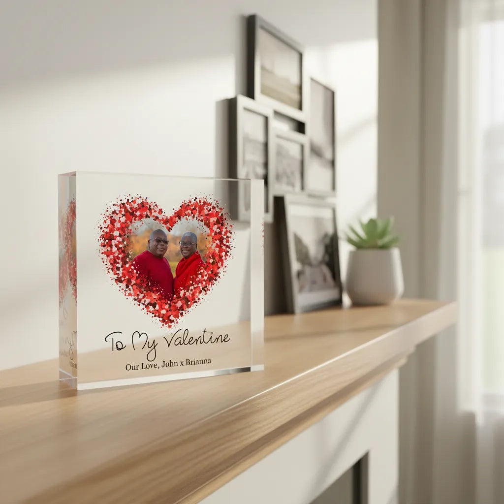 Acrylic Photo Block - Heart Overlay