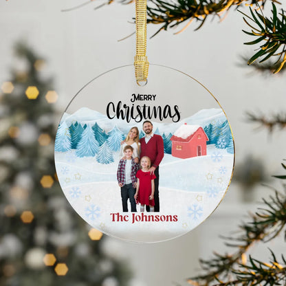 Family Photo Christmas Ornament - Acrylic