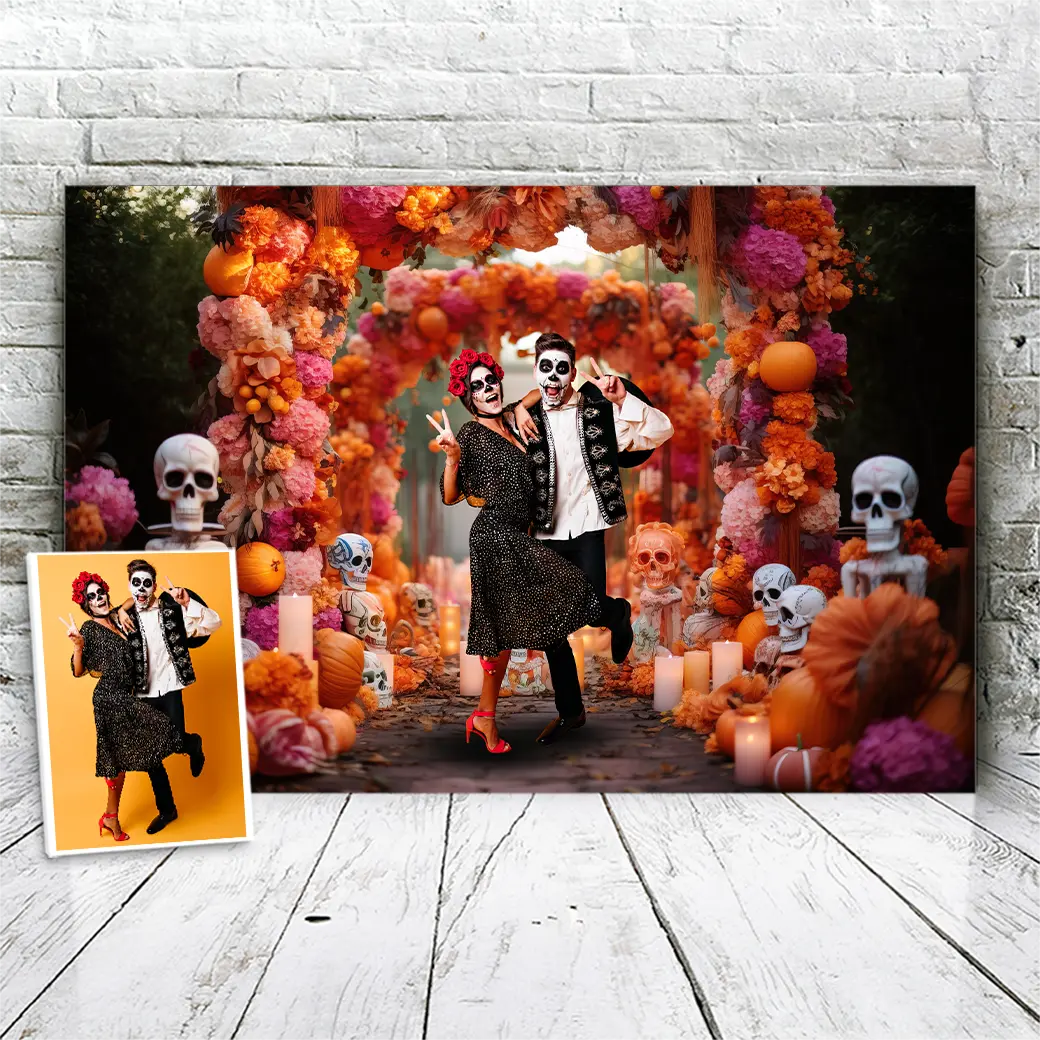 Halloween Portrait Dia De Los Muertos Example Couple