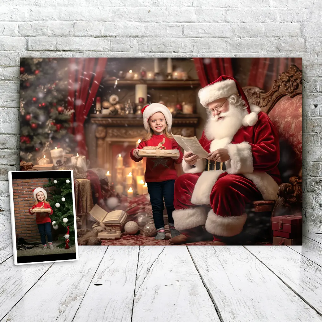 Example of santa's list christmas wall art