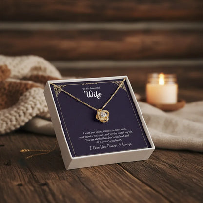 Love Knot Necklace - Custom Valentine's Gift for Her