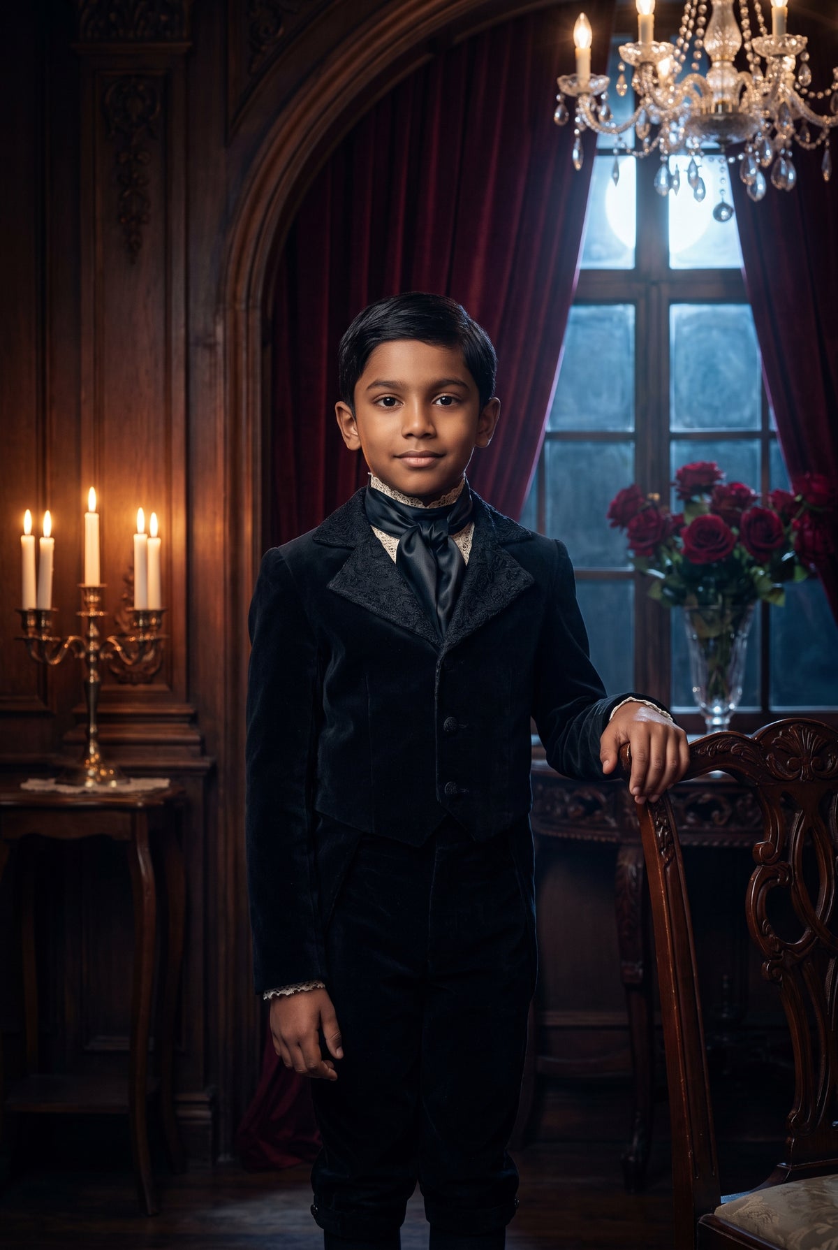 Personalized gothic glamour portrait shown on canvas