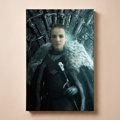 Personalized fantasy throne portrait canvas