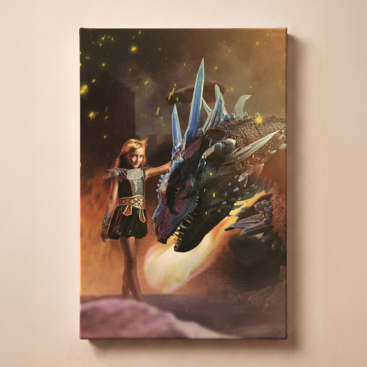 Personalized Tough Dragon portrait canvas