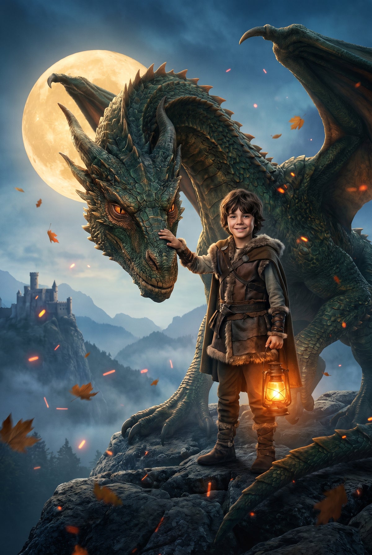 Personalized dragon tamer artwork shown on canvas
