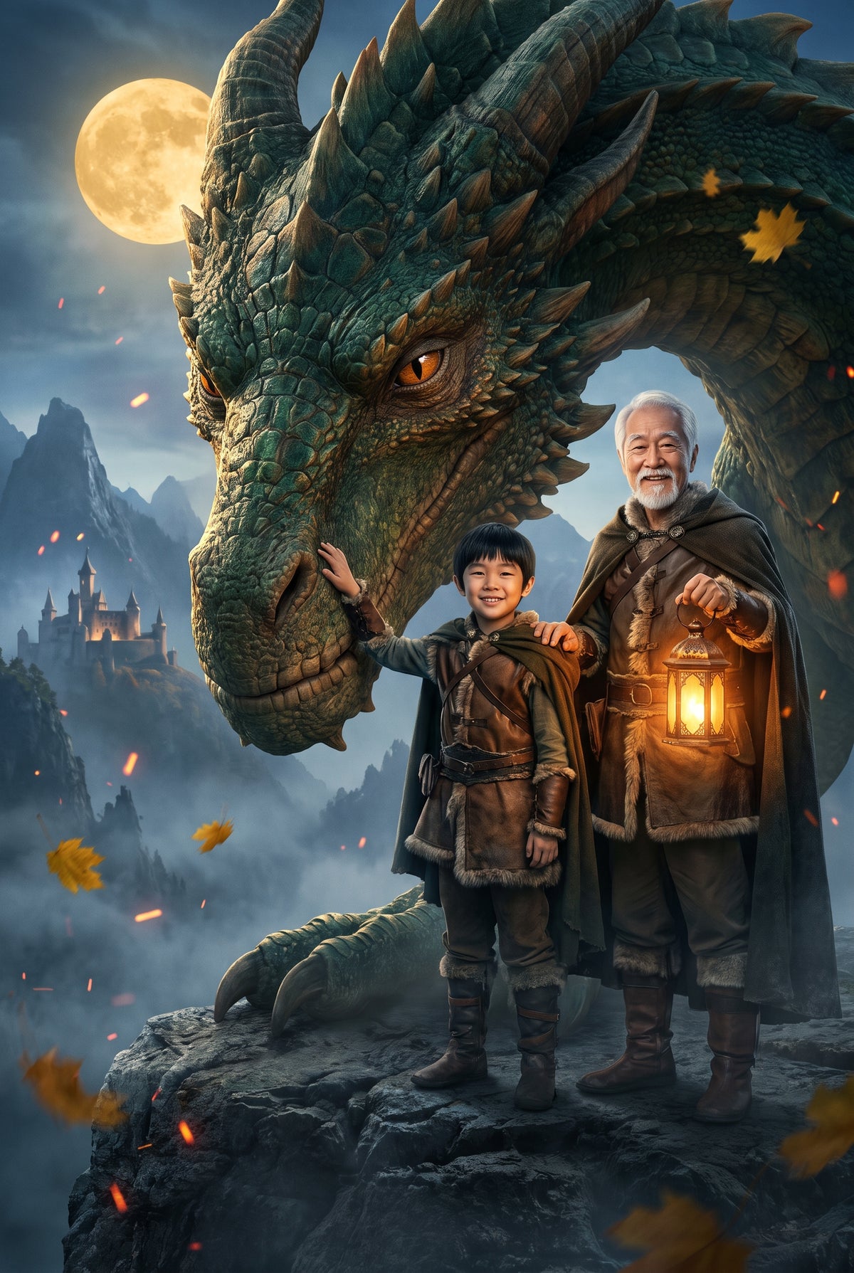 Personalized dragon tamer artwork shown on canvas