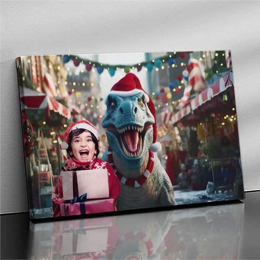 Christmas Dinosaur Portrait