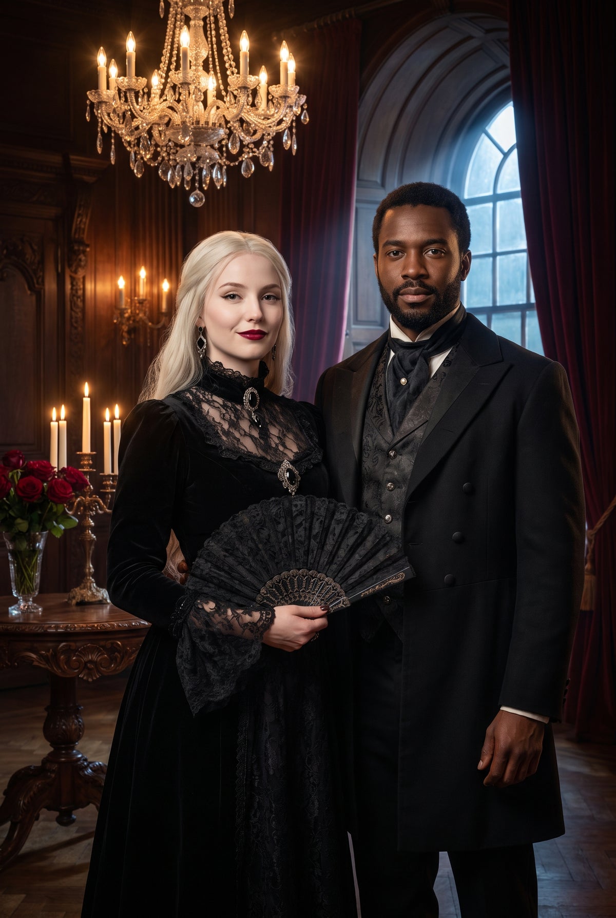 Personalized gothic glamour portrait shown on canvas