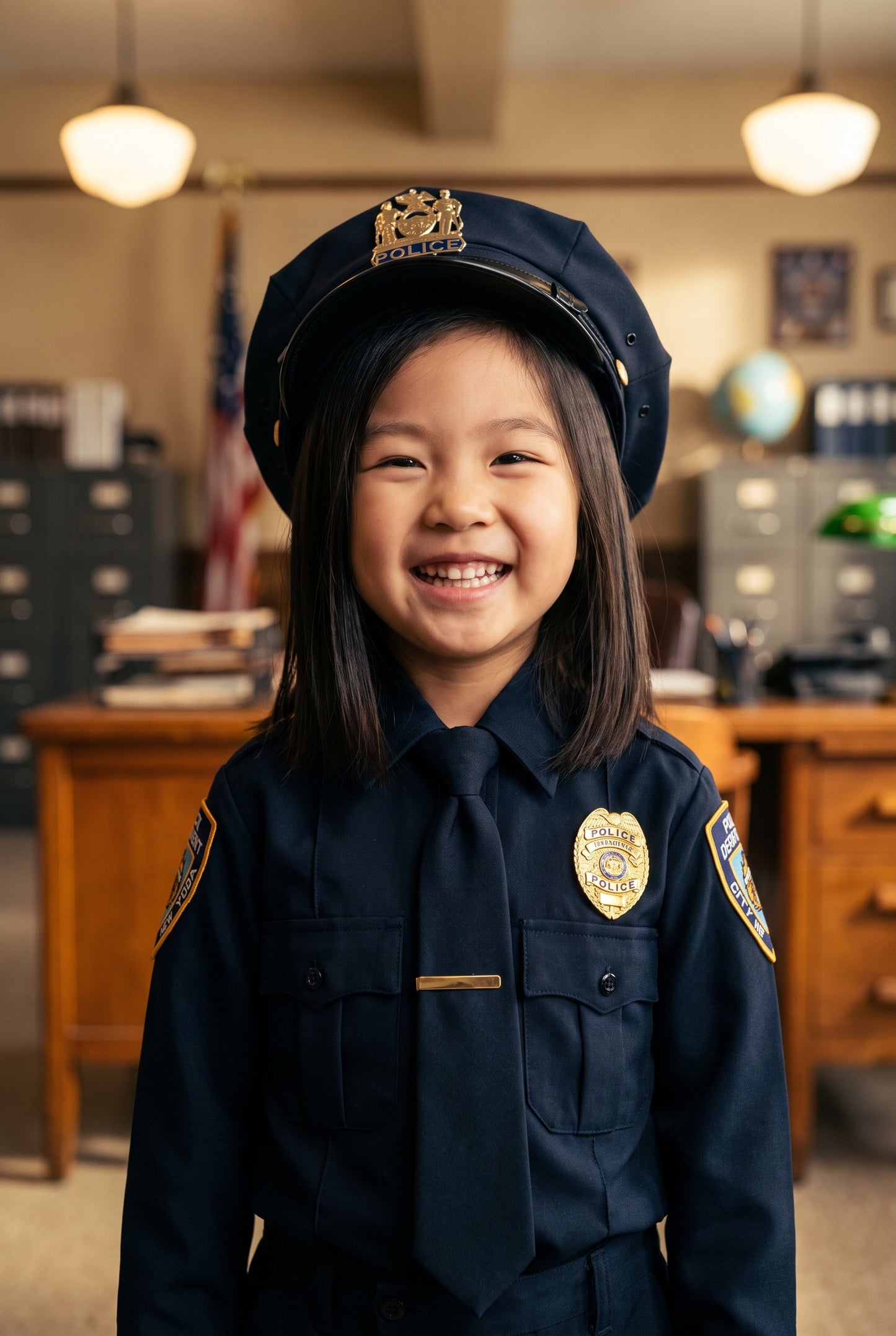 Personalized police officer artwork shown on canvas