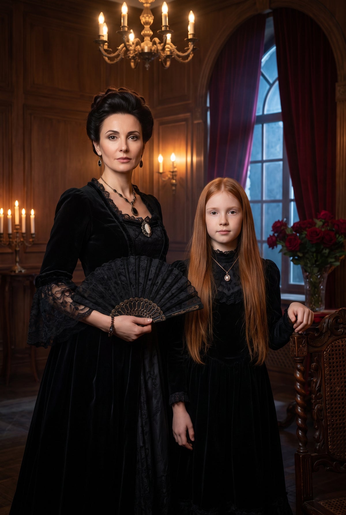 Personalized gothic glamour portrait shown on canvas