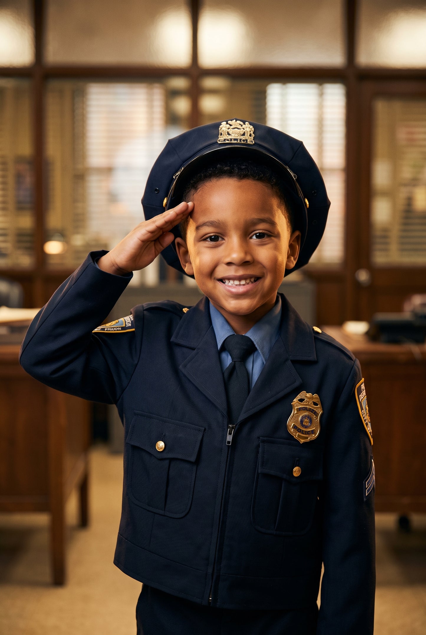 Personalized police officer artwork shown on canvas