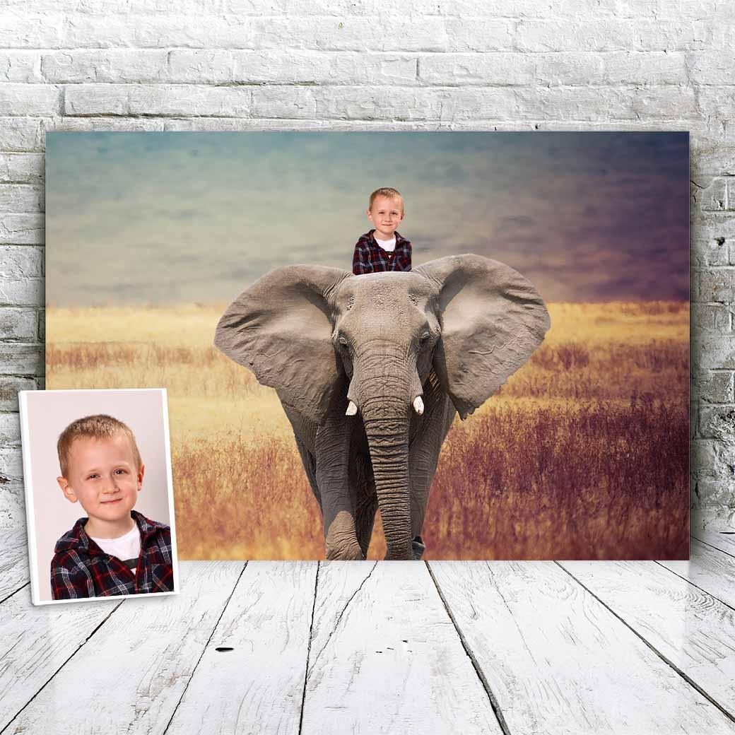 On the Elephant - Custom Portrait - Fabulous Portrait