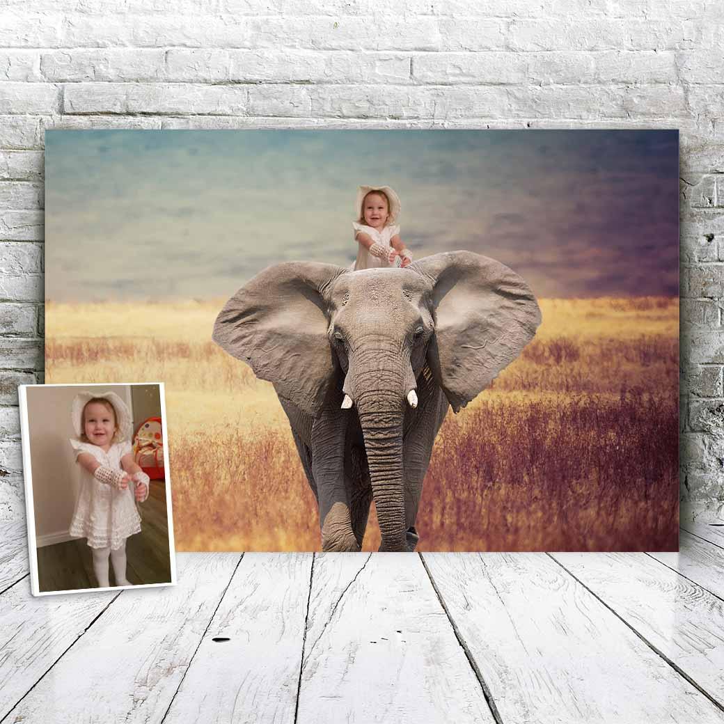 On the Elephant - Custom Portrait - Fabulous Portrait